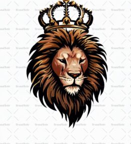Majestätischer Löwe und Krone